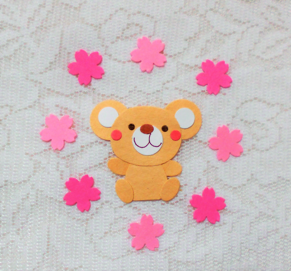 動物＊単品クラフトパンチセット（6個）*白くまさん*お花*桜*フラワー*アルバム 2枚目の画像