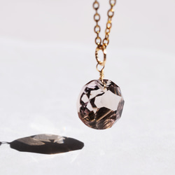 [補貨/左 5] 珠寶寬鬆稀有切割紫黃晶圓形寶石手術不鏽鋼 50 公分項鍊 第6張的照片