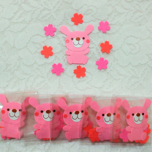 動物＊単品クラフトパンチセット（6個）*うさぎさん*お花*桜