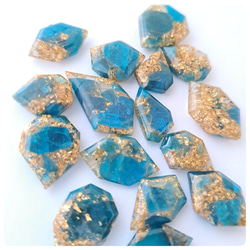 高品質ネオンブルーアパタイトのコンポジットストーン 2個 天然石