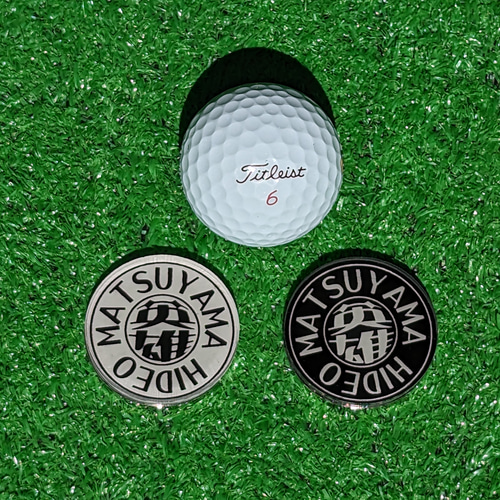 送料無料】特大（40mm) ゴルフマーカー フルネームアイコン オリジナル