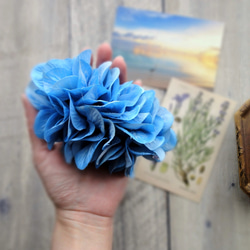 【Creema限定】【数量限定】大きな花びらの紫陽花のバナナクリップ ■ ライトブルー・ブルー 9枚目の画像