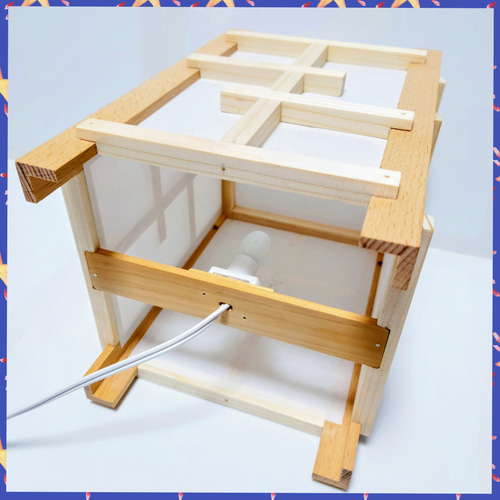 2023年新作】木製行灯。コンパクトサイズ（約18.5×18.5×26.5cm 