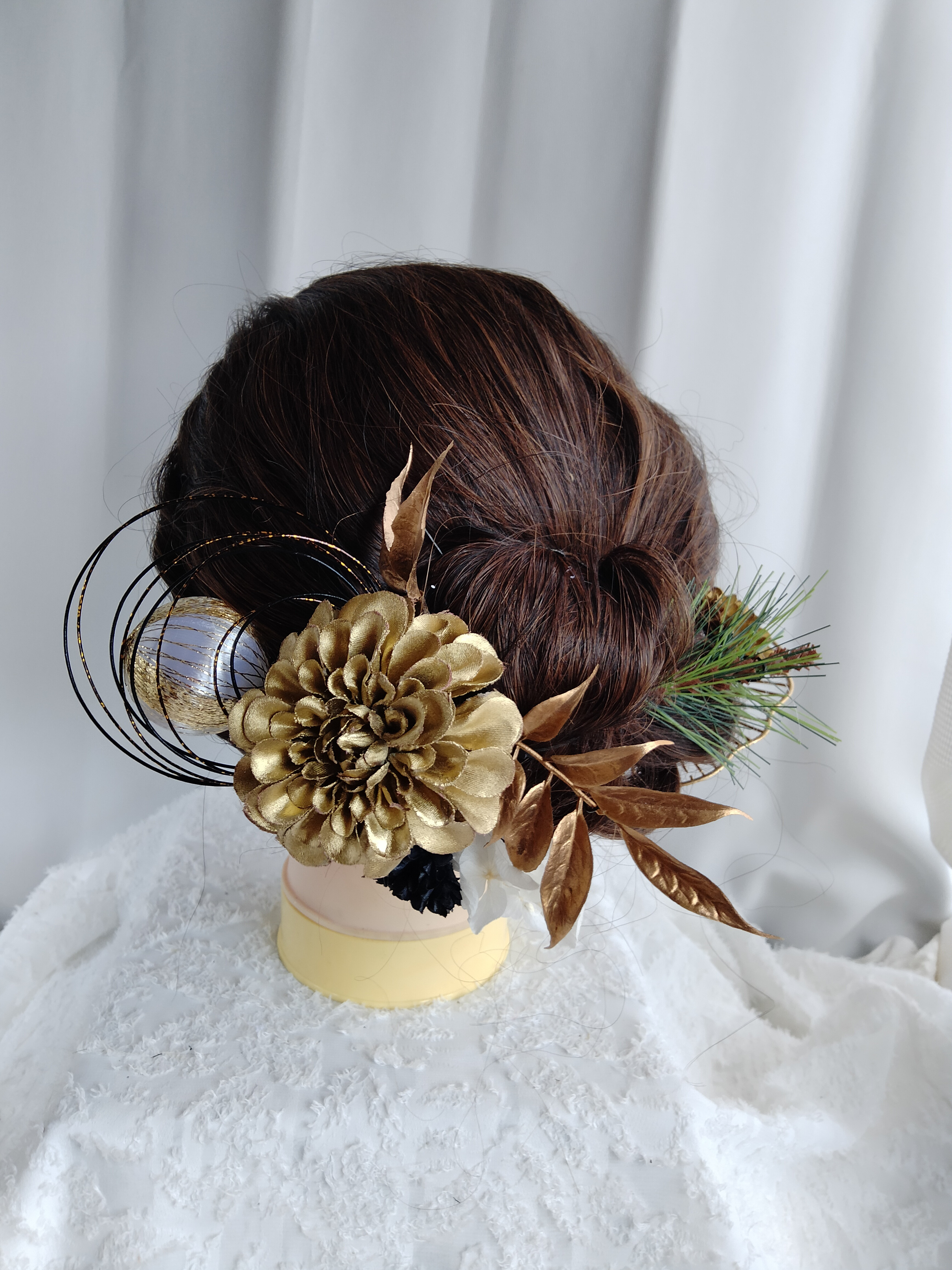 M*y様 morphoseワンピース　りんご柄　髪飾りセット