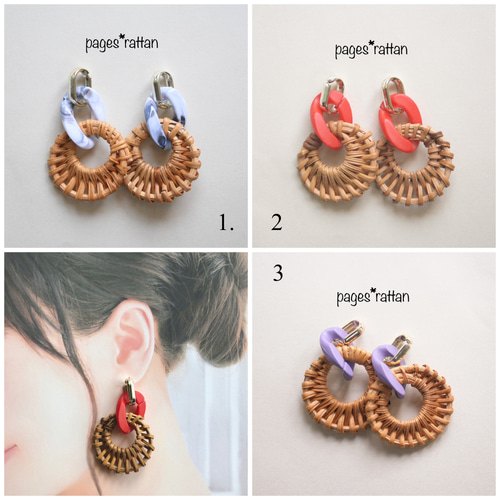 つながるラタンピアス/イヤリング イヤリング・ノンホールピアス pages  