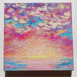 絵画(糸を使って描いた絵) 受注制作 空と海の絵 絵画 むらいさき 通販 15738970｜Creema