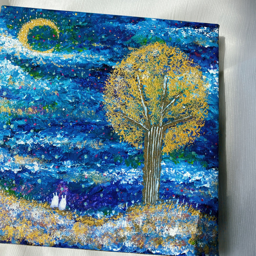 手書き油絵 幸福のなる木 絵画 インテリア 油彩画｜Yahoo!フリマ