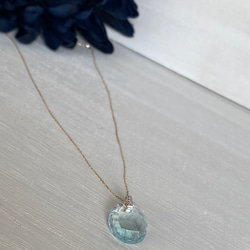 お得‼　10ｋ　アクアマリンとダイヤモンドのネックレス 5枚目の画像