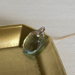 お得‼　10ｋ　アクアマリンとダイヤモンドのネックレス 1枚目の画像