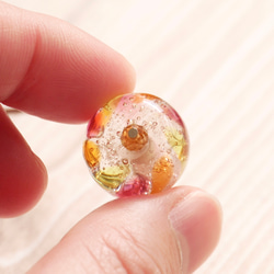 [とんぼ玉]虹の泡玉ネックレス＊アップル　ワックスコード　ガラス玉　トンボ玉　飴　バーナーワーク　透明感 5枚目の画像