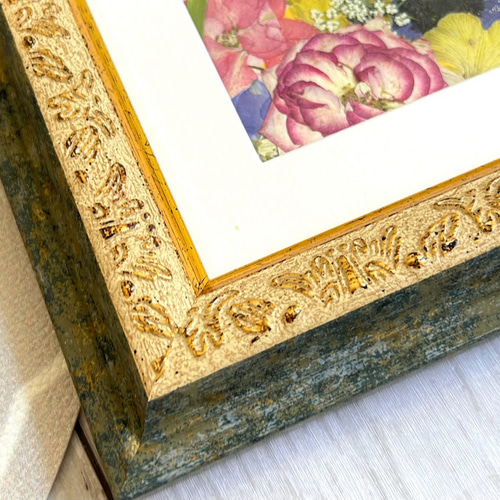 絵画のようなお花ぎっしり押し花アート額 その他アート 神戸六甲