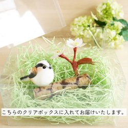 和紙インテリア『エナガと山桜』／桜　野鳥　春インテリア 6枚目の画像