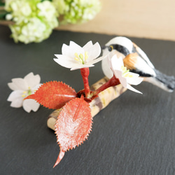 和紙インテリア『エナガと山桜』／桜　野鳥　春インテリア 4枚目の画像