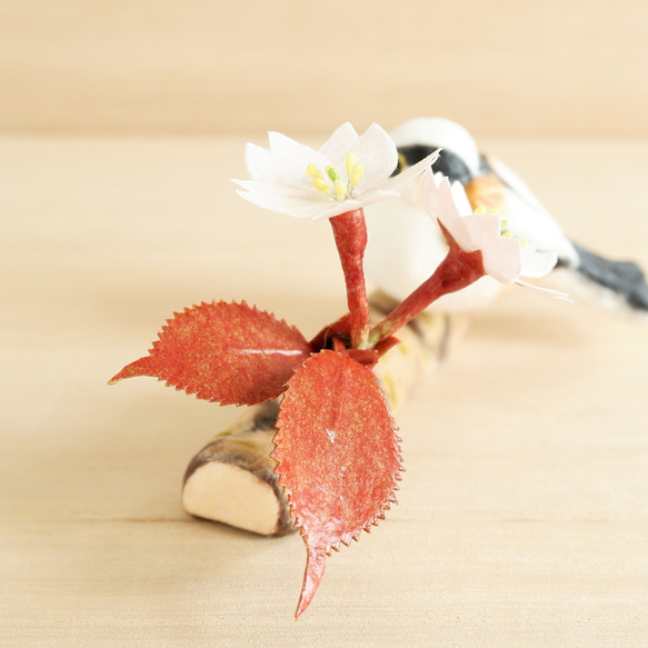 和紙インテリア『エナガと山桜』／桜　野鳥　春インテリア 15枚目の画像