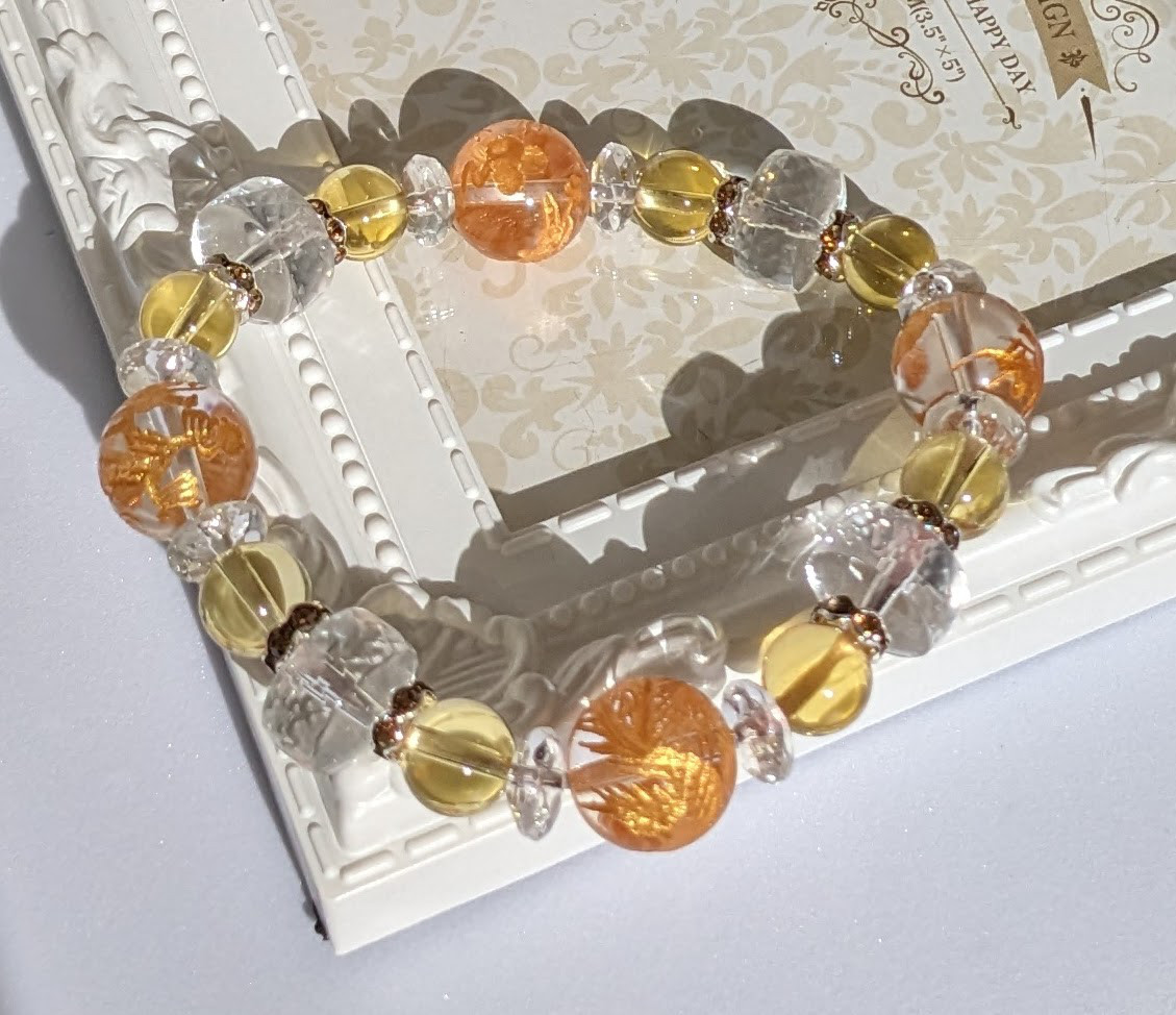 パワーチャージ入り　金龍と鳳凰のブレスレット