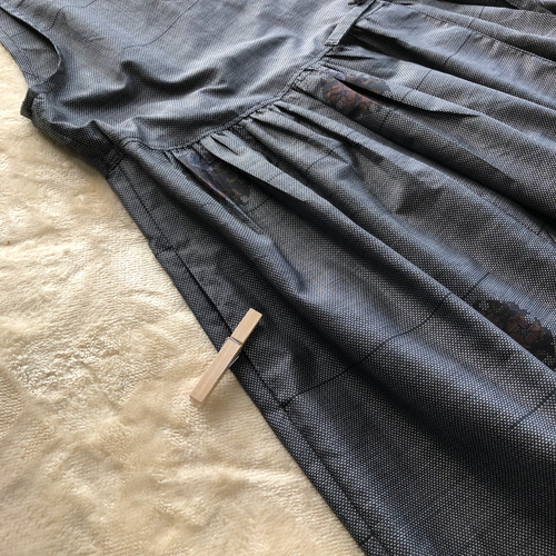 アンティーク大島紬のカシュクールジレ ワンピース ジャンパースカート