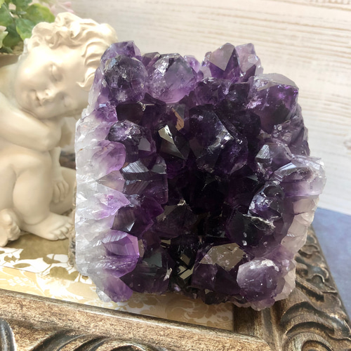 美麗☆アメジストクラスター☆5A極上美結晶《愛と癒しの守護石