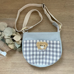 くまちゃん刺繍のキッズベレー帽 くすみカラー 帽子(ベビー