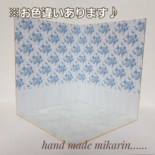 撮影用背景ボード（ベージュ花柄）【ドールハウス】 その他人形