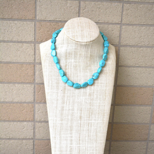 A041 天然 ターコイズ 原石 トルコ石　ネックレス　トップ K10天然トルコ石(ターコイズ)ネックレス☆スリーピングビューティー産