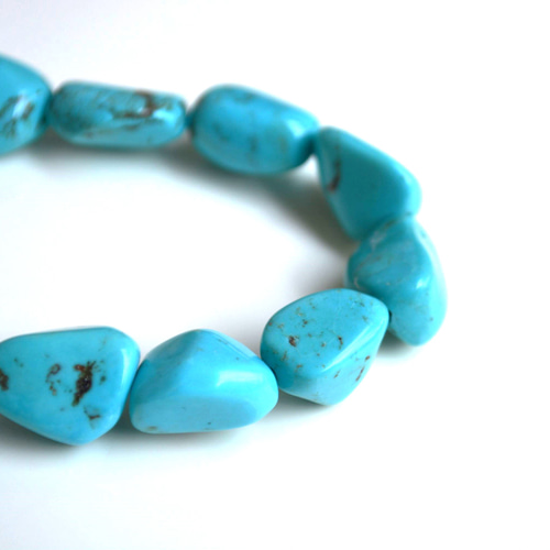 ☆トルコ石（ターコイズ）の原石ネックレス＊ナチュラルカラー＊42cm