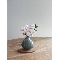 ✿【 粘土置物】「春の色々一輪挿し」桜・ムスカリ・水仙・スノーフレークの４種セット No.9 ／ 花瓶付き 9枚目の画像