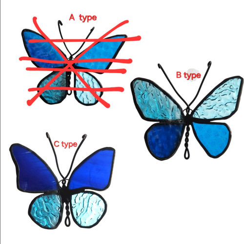 青い蝶 壁掛け インテリア雑貨 ステンドグラス雑貨 サンキャッチャー