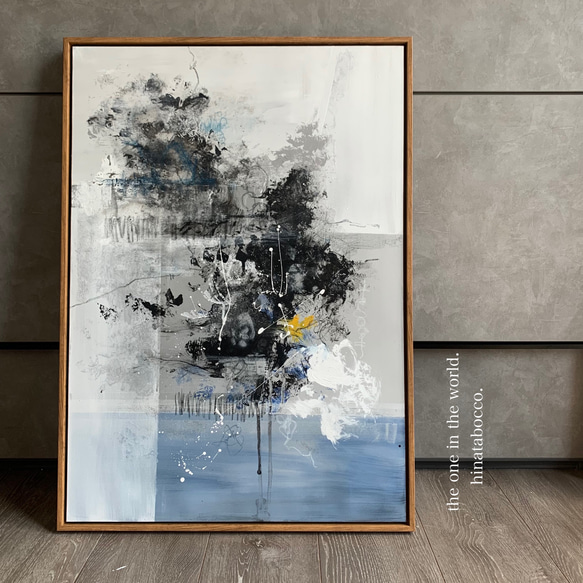 現代アート 70×50㎝ フレーム付き テクスチャーアート モダン