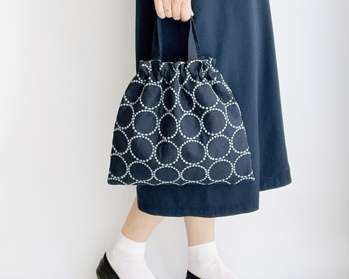 ミナペルホネン⁂ハンドメイド⁂マール巾着bag ミナペルホネン▫︎ハンドメイド▫︎マール巾着bag