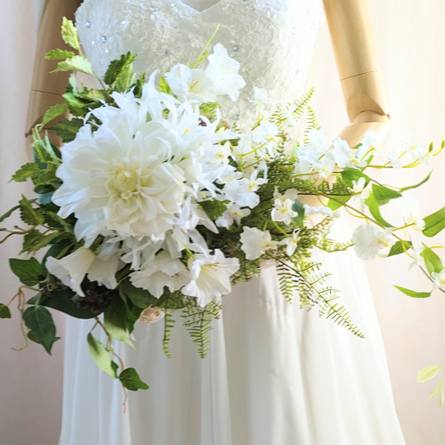 ウエディングブーケ (ダリア)ブートニア込み 世界で1つ貴女だけにお