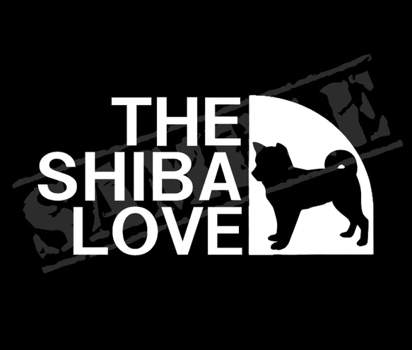 THE SHIBA LOVE パロディステッカー（柴犬・立ち姿） 8.5cm×17cm 1枚目の画像