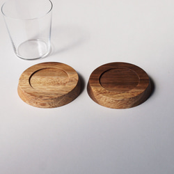 木製コースター モンキーポッド材1　2枚セット　丸型 4枚目の画像
