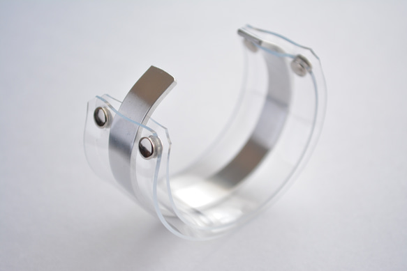 透明ワイドバングル PVC×アルミニウム 7枚目の画像