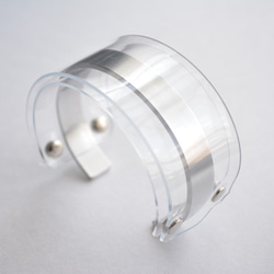 透明ワイドバングル PVC×アルミニウム 2枚目の画像