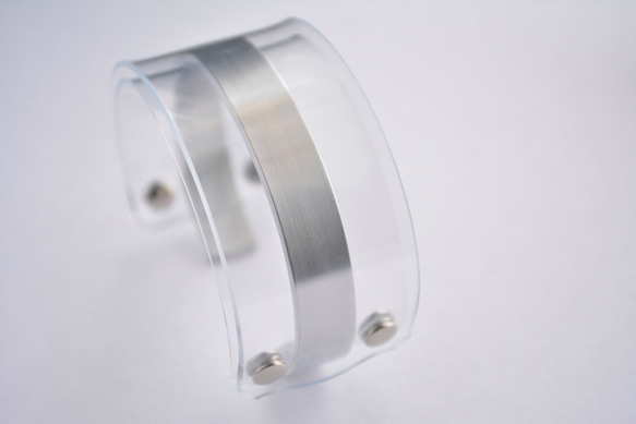 透明ワイドバングル PVC×アルミニウム 8枚目の画像