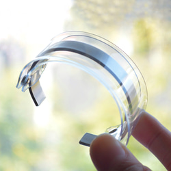 透明ワイドバングル PVC×アルミニウム 3枚目の画像