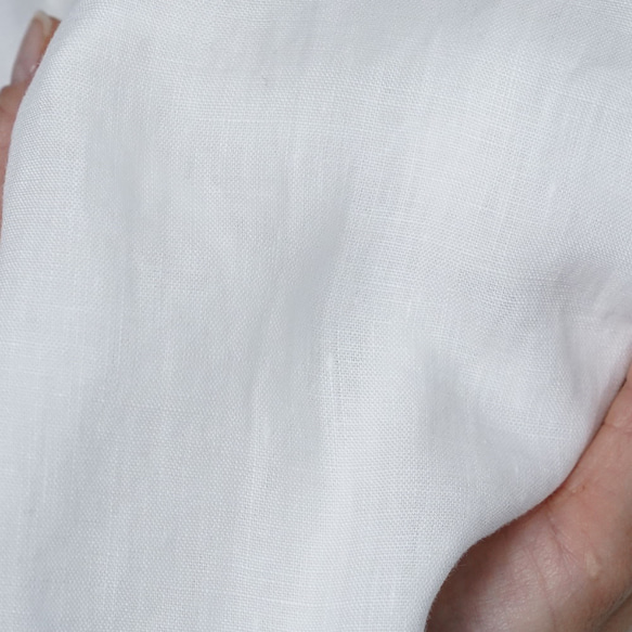[wafu] 充滿魅力的亞麻上衣 抽褶領口/白色 t043c-wt1 第20張的照片