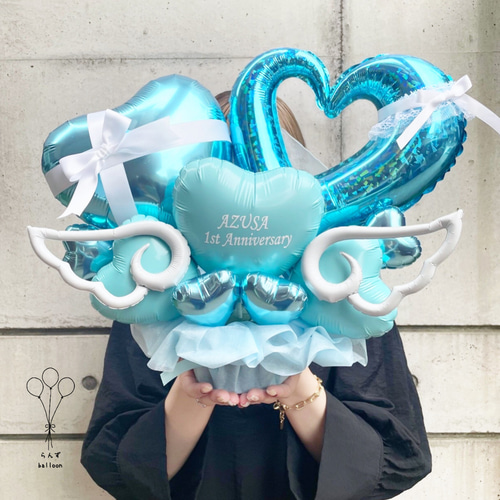 バルーン　ギフト　生誕祭　推し　推し活　本人不在の誕生日会　オーダーページ アシンメトリー ハート バルーンギフト ラベンダー パープル 紫