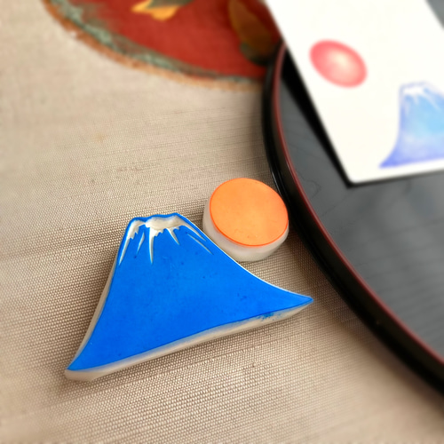 高くそびえる富士山のはんこセット【富士山・日の出】（縁起物の