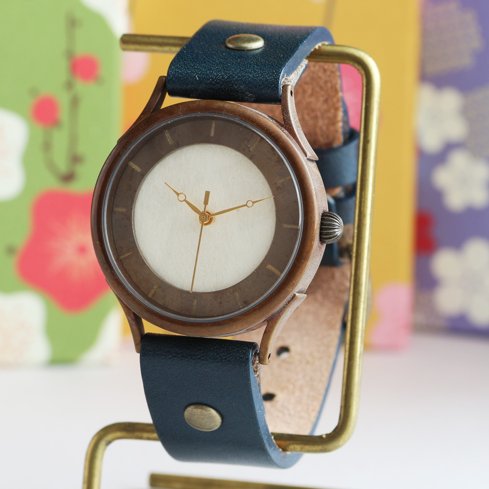 伝統工芸品　本美濃紙で作るハンドメイドウォッチ　バーインデックス　WJ002L-本美濃紙