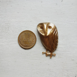 西ドイツ製 メンフクロウのカボション ゴールド 45×24.5mm (1個) 11枚目の画像