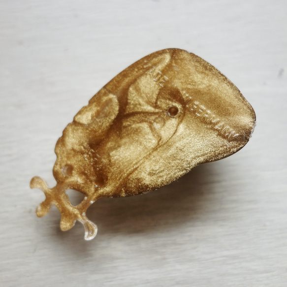 西ドイツ製 メンフクロウのカボション ゴールド 45×24.5mm (1個) 10枚目の画像