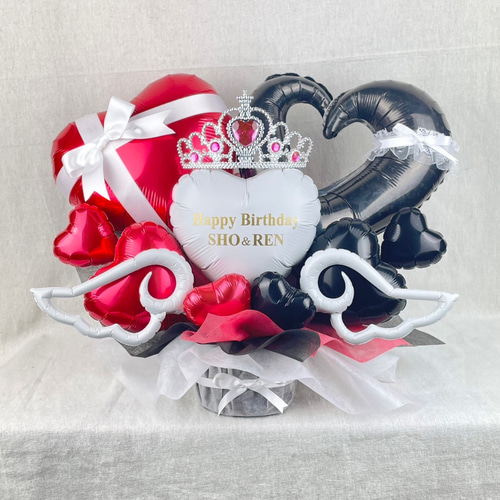 アシンメトリー ハート バルーンギフト 赤 レッド RED アイドル 誕生日