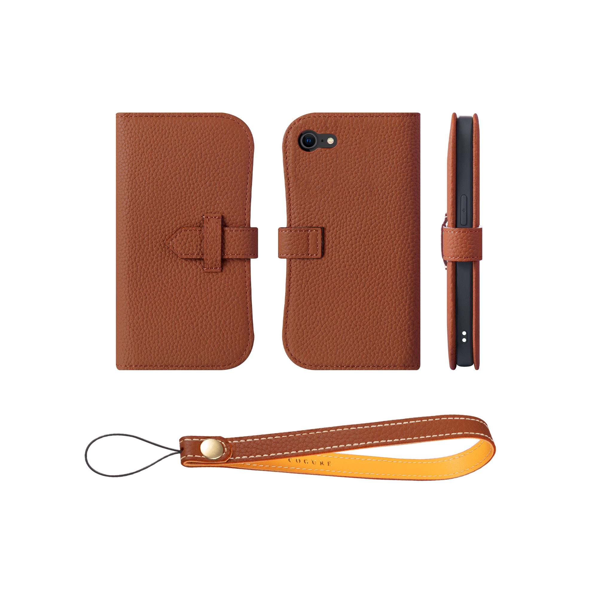 iPhoneSE 本革ベルテッド ダイアリーケース（手帳型） ストラップセット 10色<COPA>
