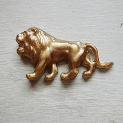 ドイツ製 ライオンのカボション ゴールド 28×50mm (1個) 8枚目の画像