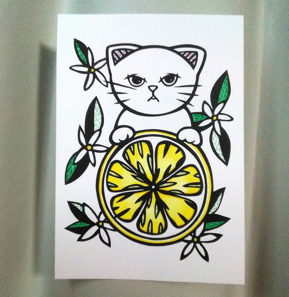 【切り絵】原画　A5サイズ　lemon 1枚目の画像