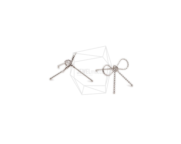 ERG-2376-R【2個入り】リボンピアス,Rope Ribbon Earring/13mm X 14mm 3枚目の画像