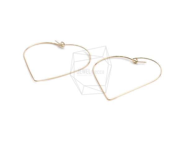 ERG-2377-G【2個入り】 ワイヤハートイヤーフック,Wire Heart Hook Earring 2枚目の画像