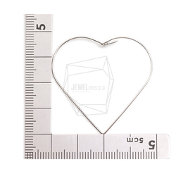ERG-2377-R【2個入り】 ワイヤハートイヤーフック,Wire Heart Hook Earring 5枚目の画像