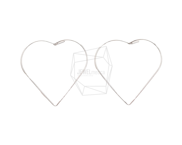 ERG-2377-R【2個入り】 ワイヤハートイヤーフック,Wire Heart Hook Earring 1枚目の画像